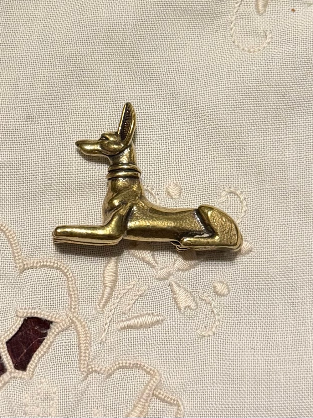 Miniature Brass Egyptian Dog Figurine #294